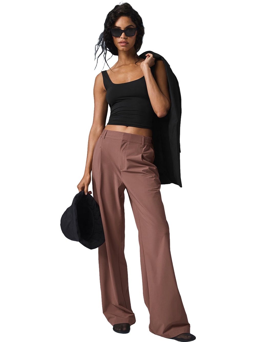 Alo yoga high waisted pursuit trousers in chestnut brown size small petite SP